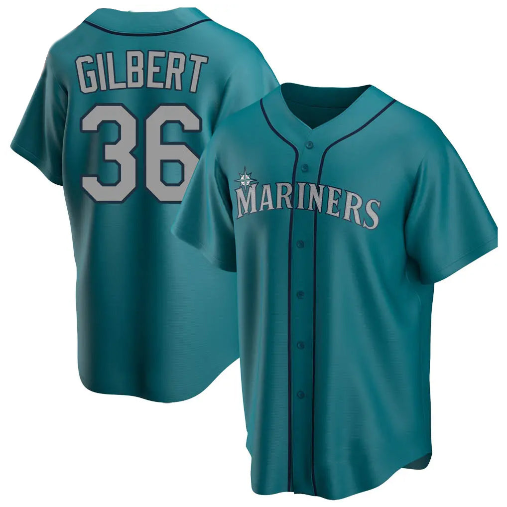 Mdoa S.Mariners #36 Logan Gilbert Player Teal Home Game Stitched Jerseys