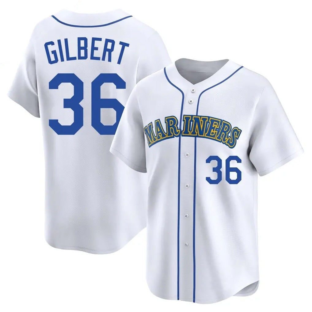 Mdoa S.Mariners #36 Logan Gilbert Player White Throwback Cooperstown Collection Limited Game Stitched Jerseys