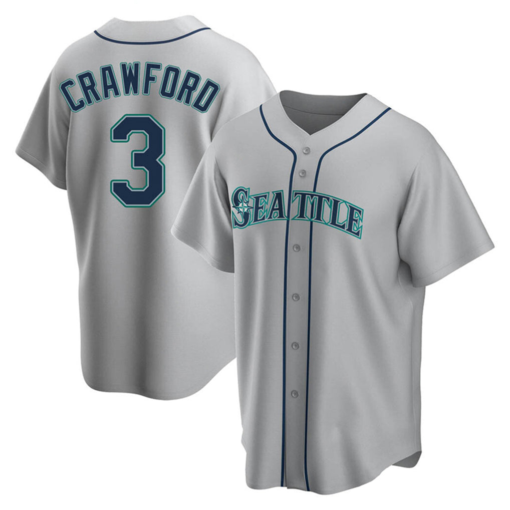 Mdoa S.Mariners #3 J.P. Crawford Player Gray Home Game Stitched Jerseys