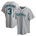 Mdoa S.Mariners #3 J.P. Crawford Player Gray Home Game Stitched Jerseys