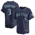 Mdoa S.Mariners #3 J.P. Crawford Player Navy Home Limited Stitched Jerseys