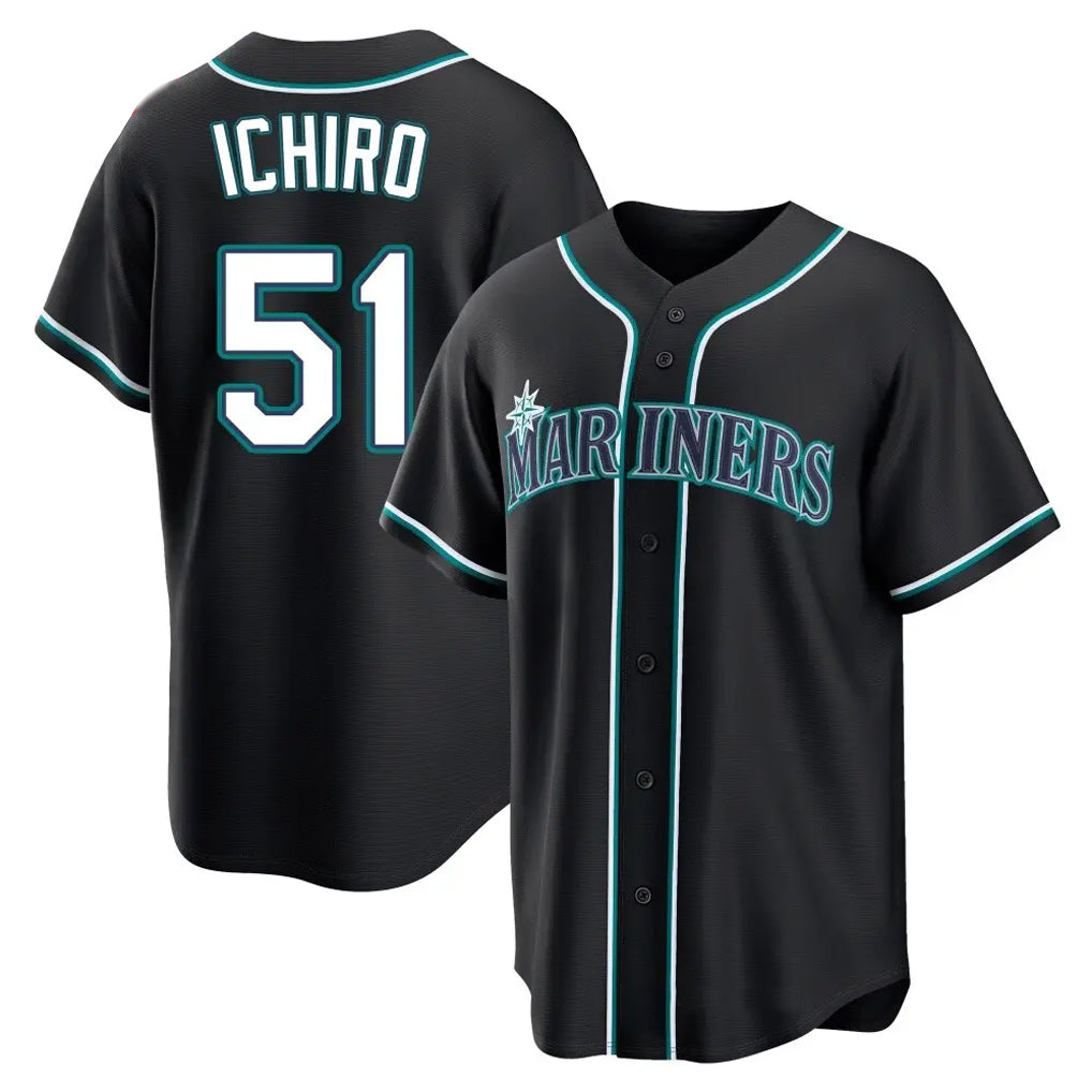Mdoa S.Mariners #51 Ichiro Suzuki Player Black Fashion Home Limited Stitched Jerseys