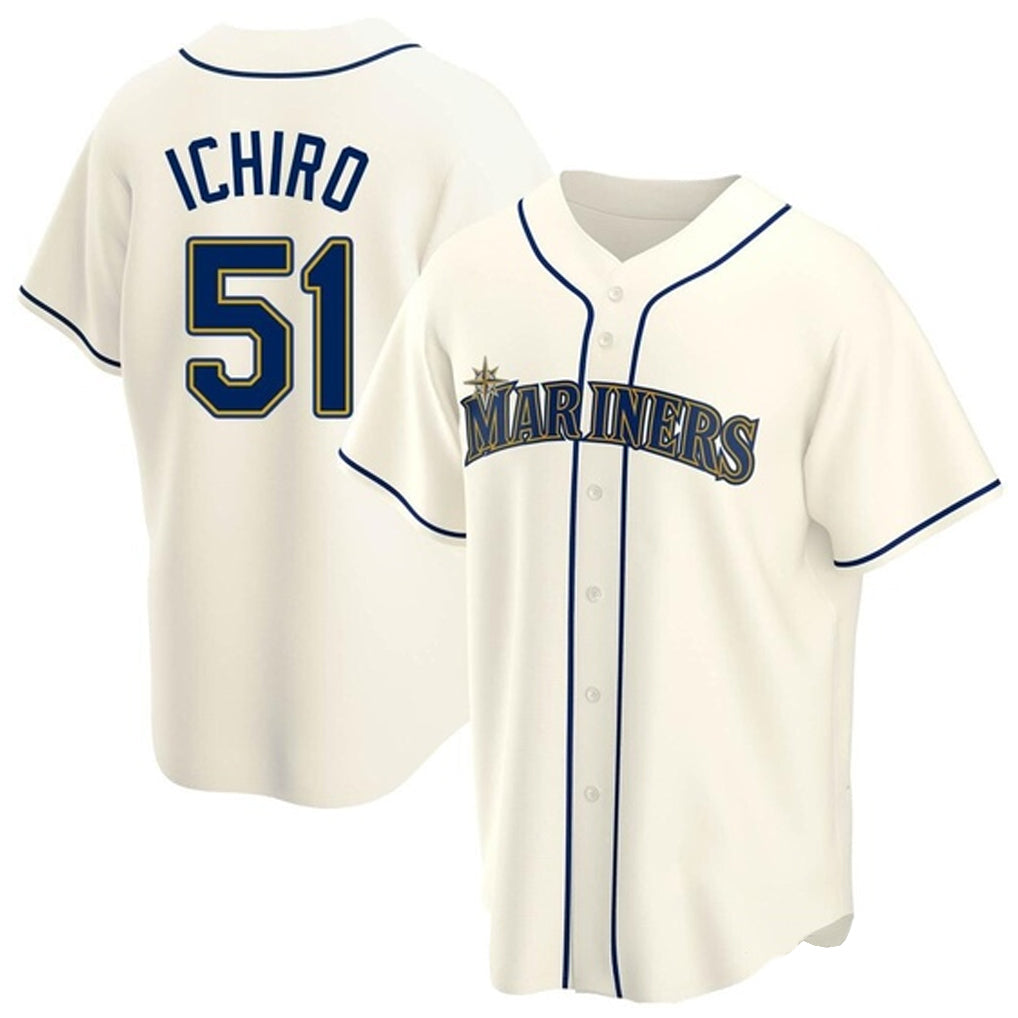 Mdoa S.Mariners #51 Ichiro Suzuki Player Cream Home Game Stitched Jerseys