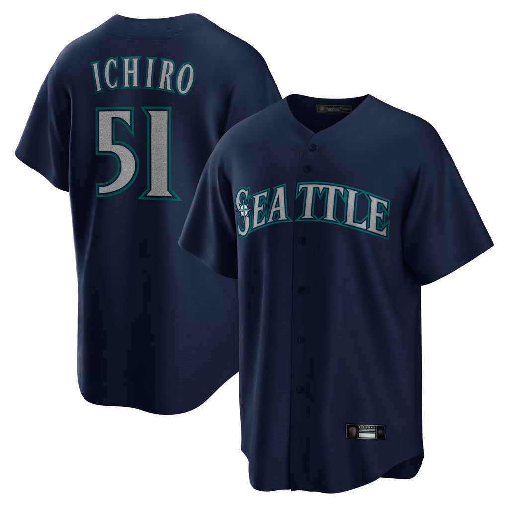 Mdoa S.Mariners #51 Ichiro Suzuki Player Navy Home Game Stitched Jerseys