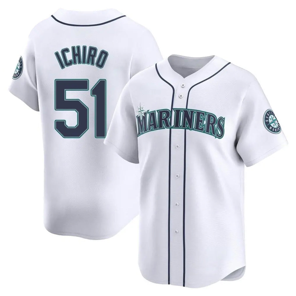 Mdoa S.Mariners #51 Ichiro Suzuki Player White Home Limited Stitched Jerseys