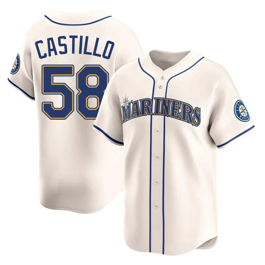 Mdoa S.Mariners #58 Luis Castillo Player Cream Home Limited Stitched Jerseys