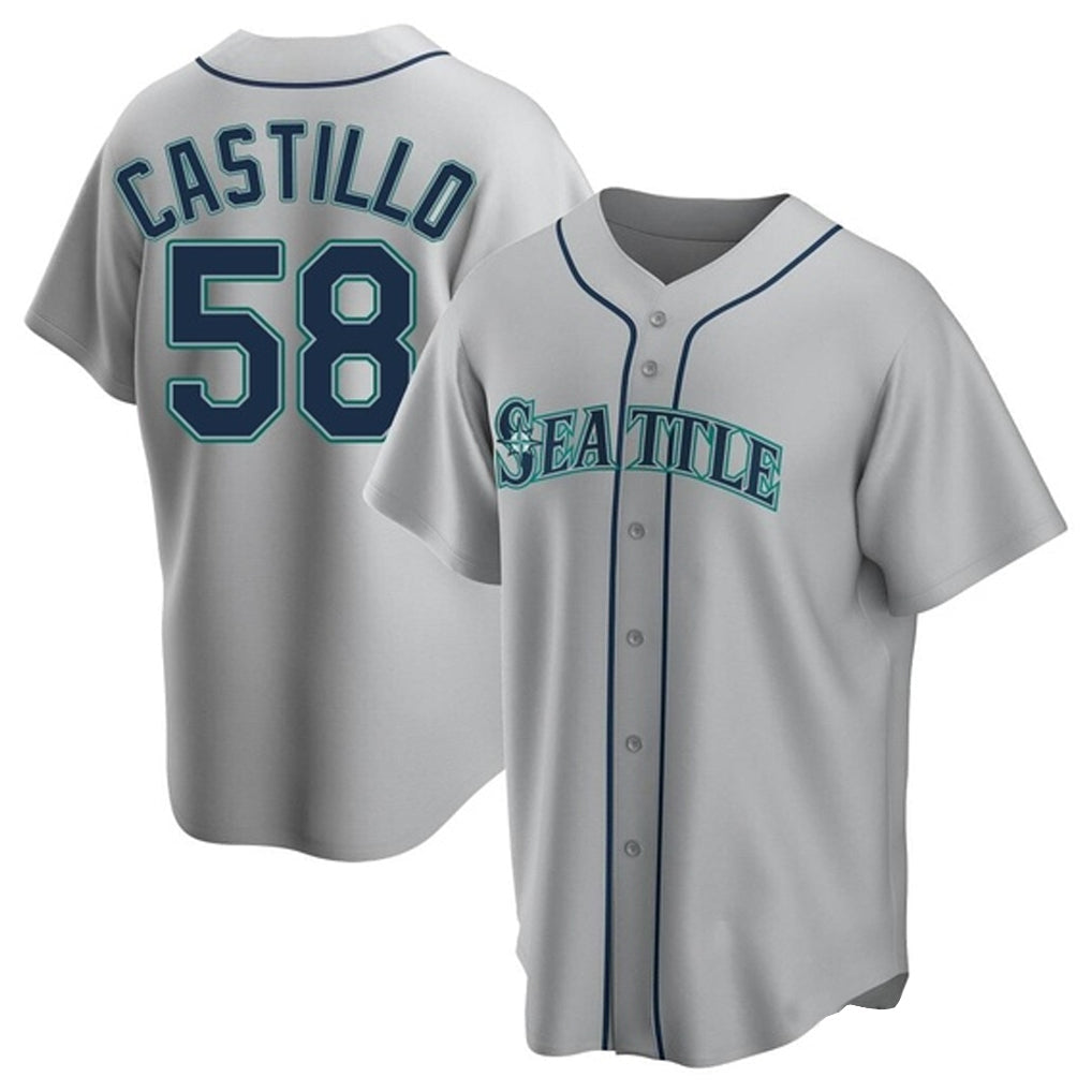 Mdoa S.Mariners #58 Luis Castillo Player Gray Home Game Stitched Jerseys