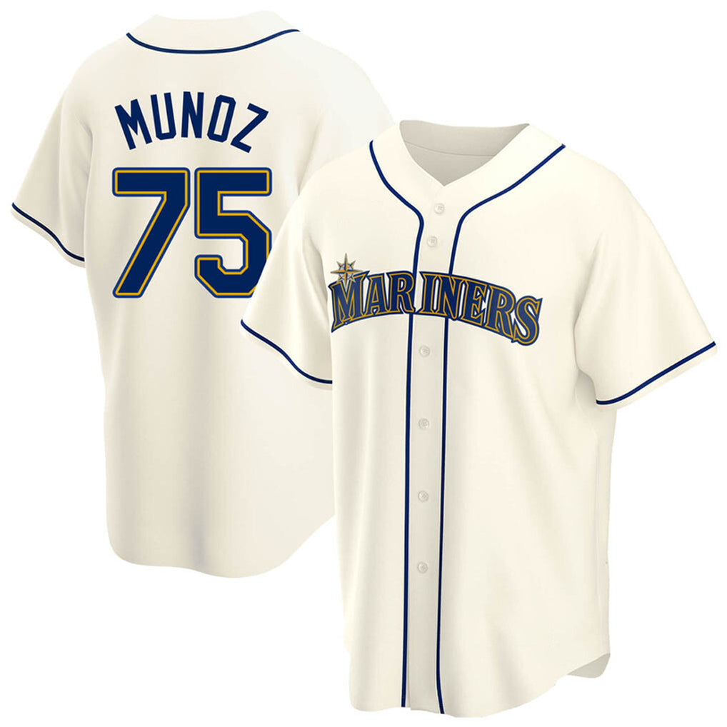 Mdoa S.Mariners #75 Andres Munoz Player Cream Home Game Stitched Jerseys