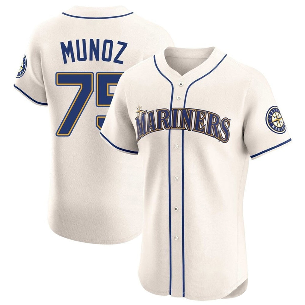 Mdoa S.Mariners #75 Andres Munoz Player Cream Home Limited Elite Stitched Jerseys