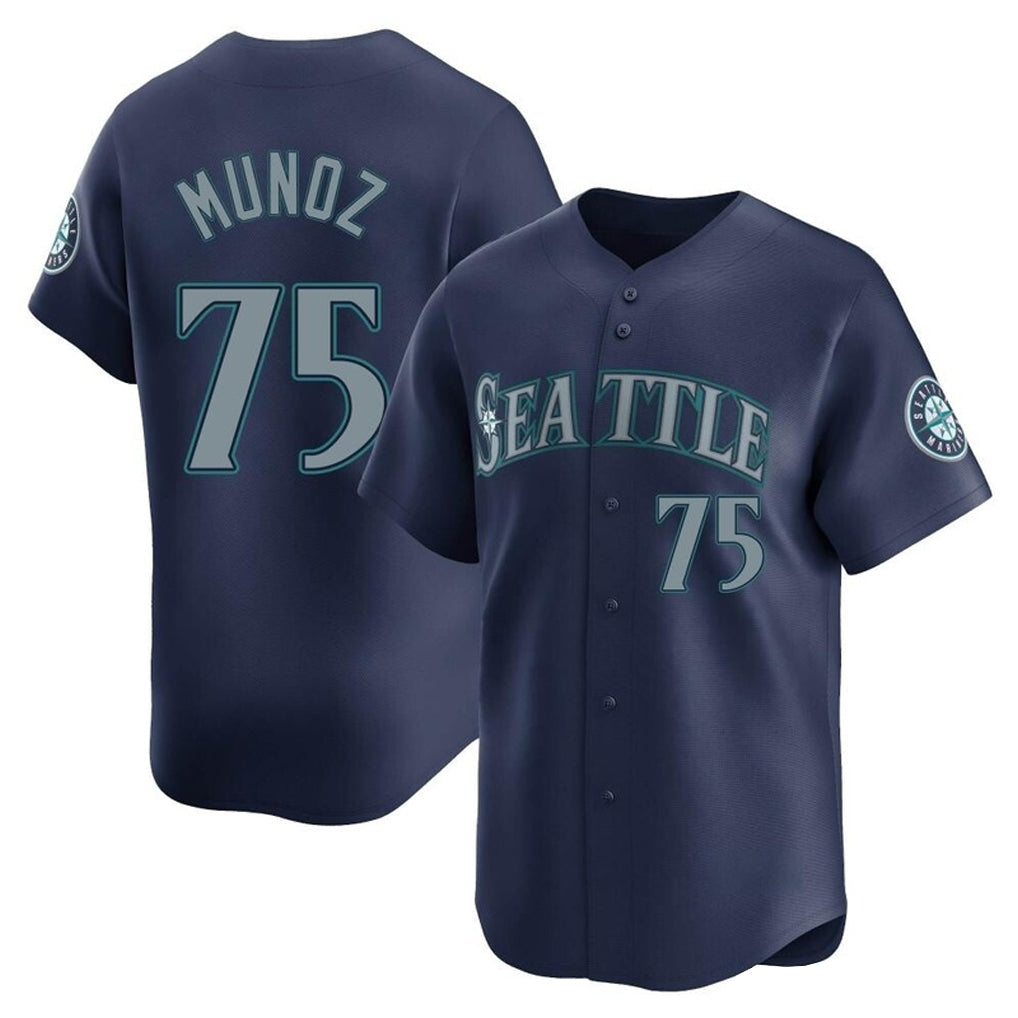 Mdoa S.Mariners #75 Andres Munoz Player Navy Home Limited Stitched Jerseys