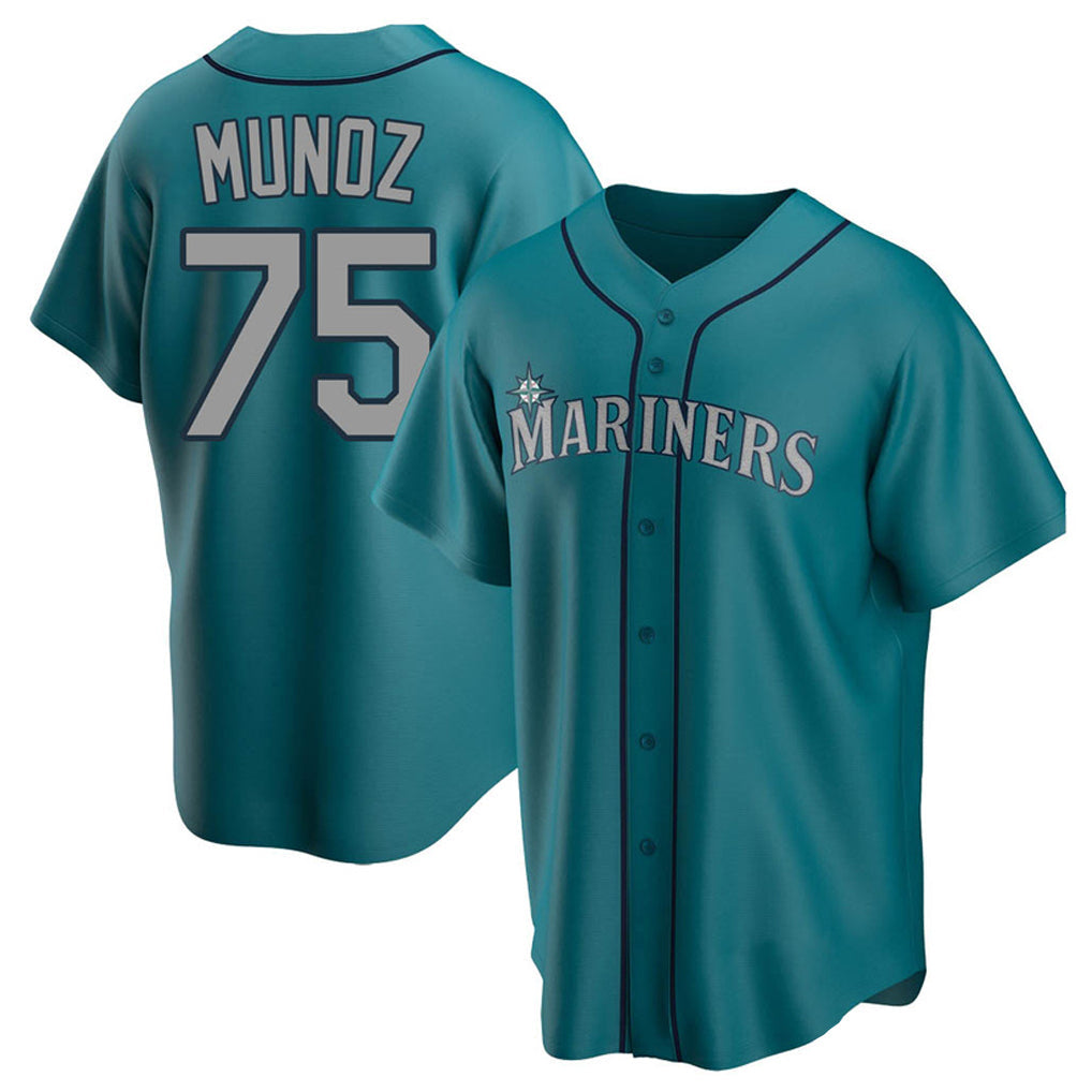 Mdoa S.Mariners #75 Andres Munoz Player Teal Home Game Stitched Jerseys