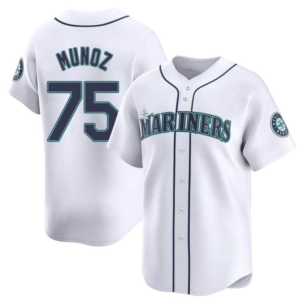 Mdoa S.Mariners #75 Andres Munoz Player White Home Limited Stitched Jerseys