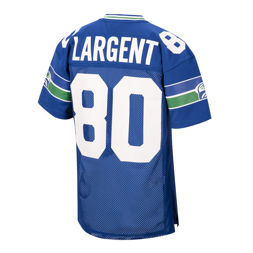 Mdoa S.Seahawks 1985 #80 Steve Largent Mitchell & Ness Royal Authentic Throwback Retired Player Stitched Puhic Jersey