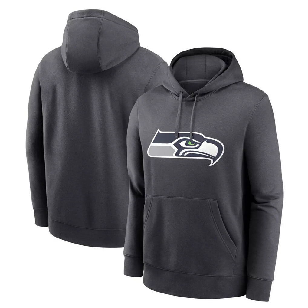 Mdoa S.Seahawks Gray LOGO Pullover Hoodies Game Blank Player Stitched Jerseys
