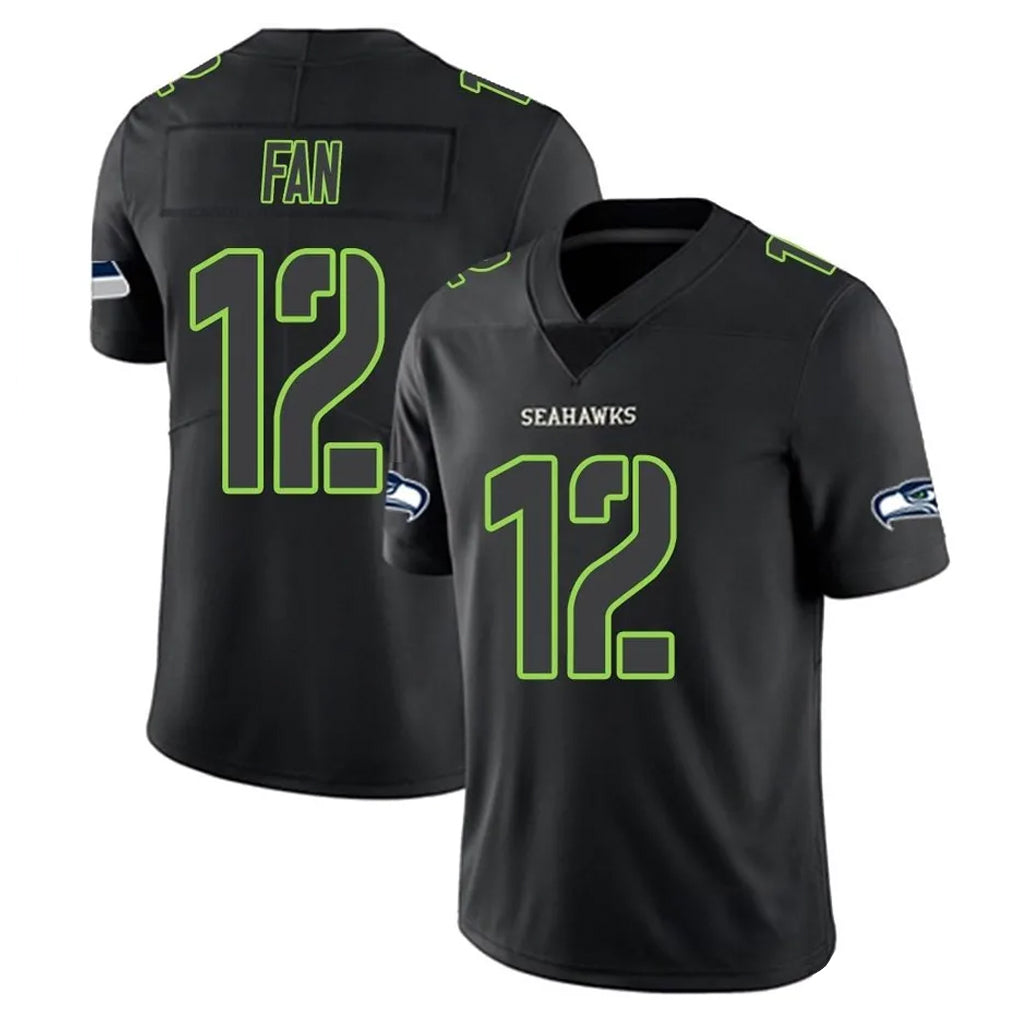 Mdoa S.Seahawks #12 12th Fan Player Black Impact Limited Home Game Stitched Jerseys