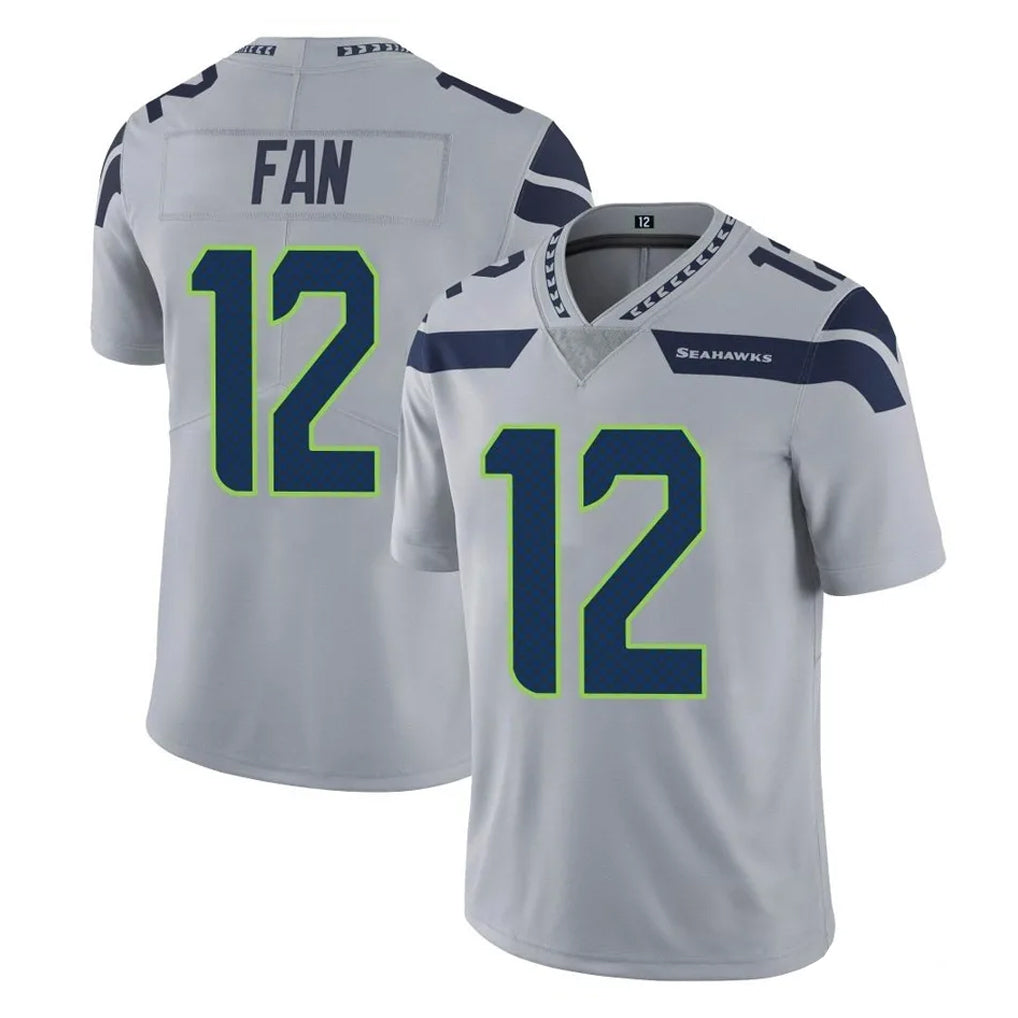 Mdoa S.Seahawks #12 12th Fan Player Gray Limited Vapor Untouchable Home Game Stitched Jerseys