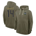 Mdoa S.Seahawks #14 Sam Darnold Player Olive Salute to Service Pullover Hoodies Limited Stitched Jerseys
