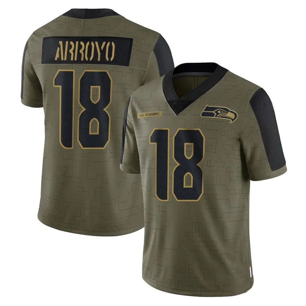 Mdoa S.Seahawks #18 Elijah Arroyo Player Olive Salute To Service Limited Game Stitched Jerseys