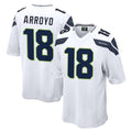 Mdoa S.Seahawks #18 Elijah Arroyo Player White Home Game Stitched Jerseys