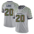 Mdoa S.Seahawks #20 Julian Love Player Grey Limited 2025 Rivalries Collection Home Game Stitched Jerseys