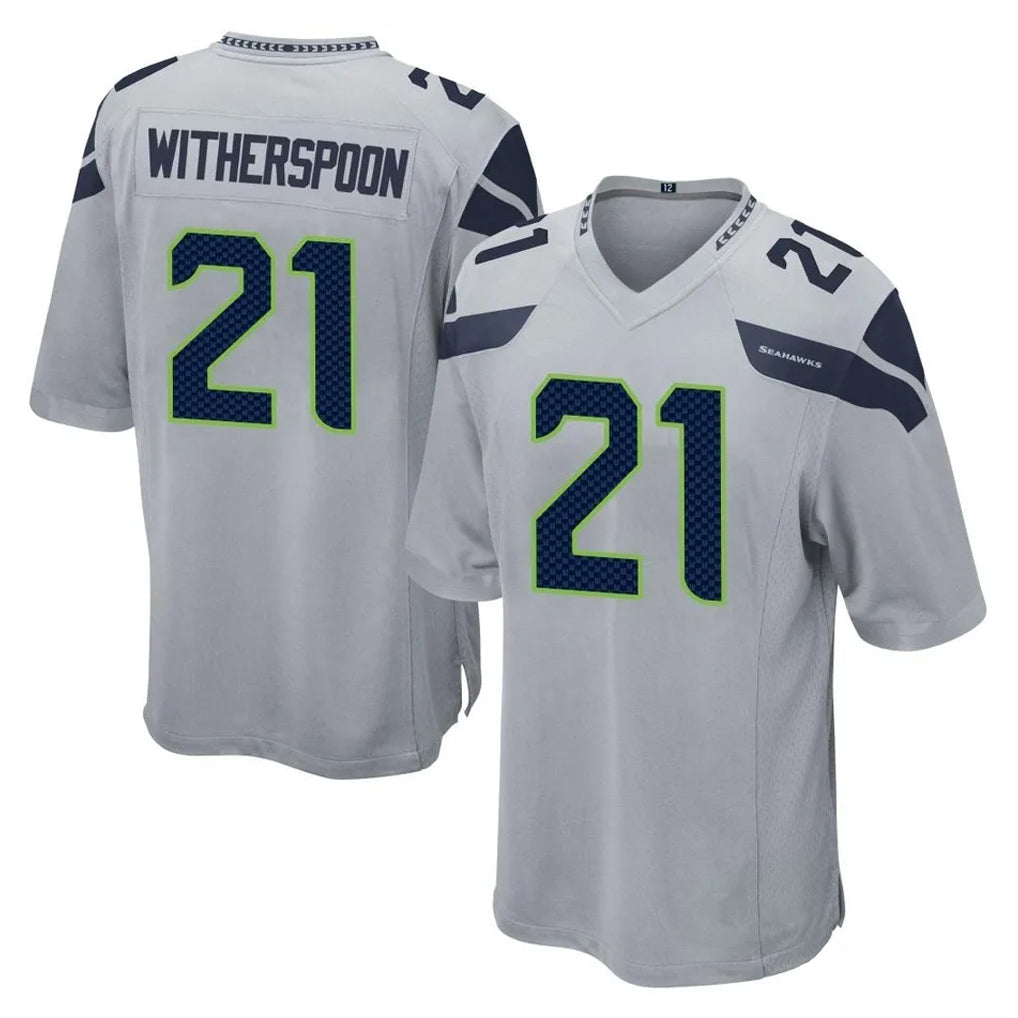 Mdoa S.Seahawks #21 Devon Witherspoon Player Gray Home Game Stitched Jerseys