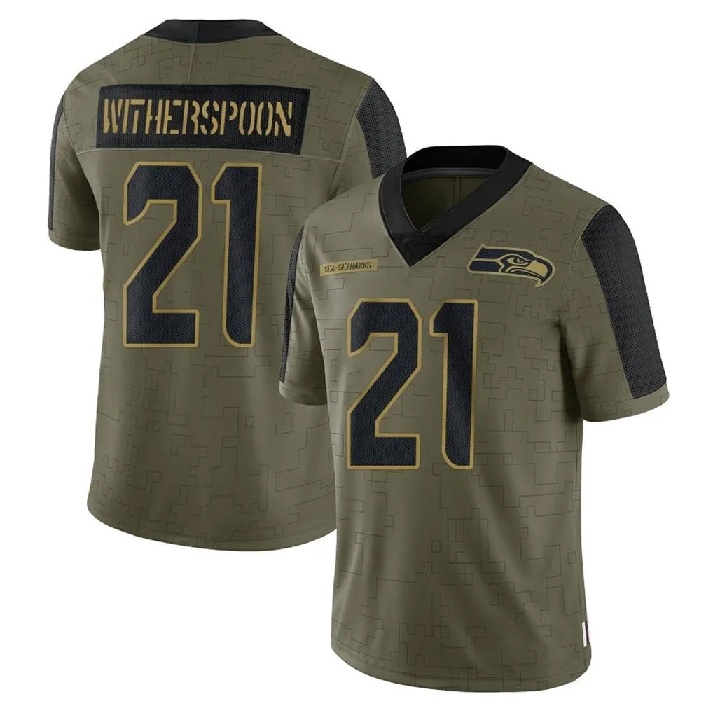 Mdoa S.Seahawks #21 Devon Witherspoon Player Olive Salute To Service Limited Game Stitched Jerseys