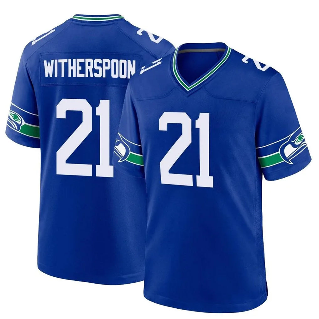 Mdoa S.Seahawks #21 Devon Witherspoon Player Royal Throwback Home Game Stitched Jerseys