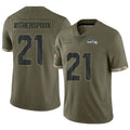 Mdoa S.Seahawks #21 Devon Witherspoon Player Salute to Service Olive Stitched Jerseys