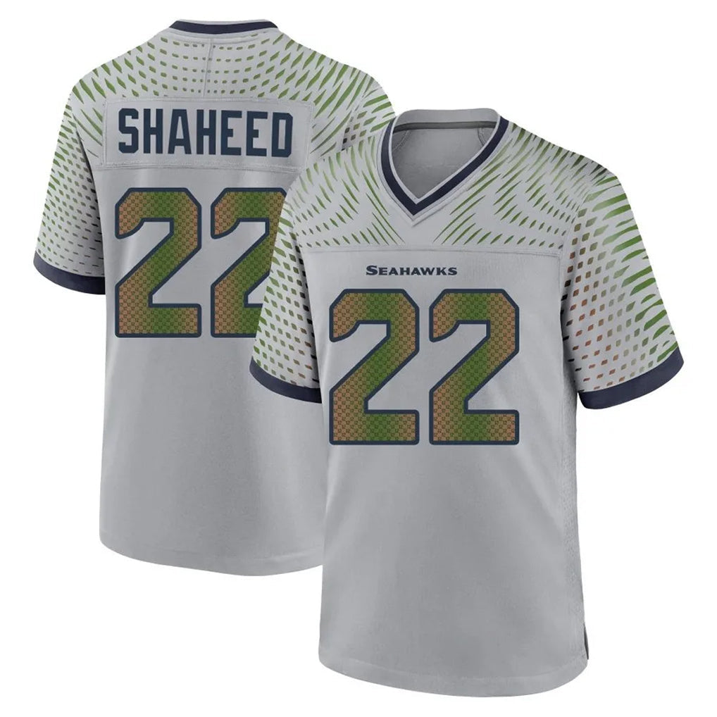 Mdoa S.Seahawks #22 Rashid Shaheed Player Grey 2025 Rivalries Collection Home Game Stitched Jerseys