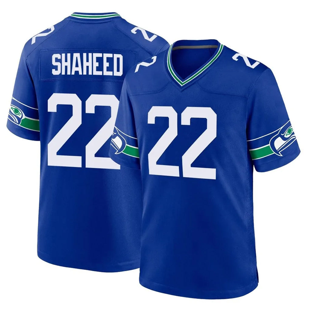 Mdoa S.Seahawks #22 Rashid Shaheed Player Royal Throwback Home Game Stitched Jerseys