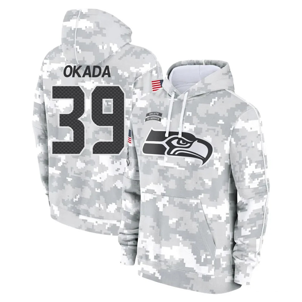 Mdoa S.Seahawks #39 Ty Okada Player Arctic Camo Limited Salute to Service Pullover Hoodies Game Stitched Jerseys
