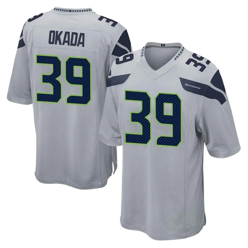Mdoa S.Seahawks #39 Ty Okada Player Gray Home Game Stitched Jerseys