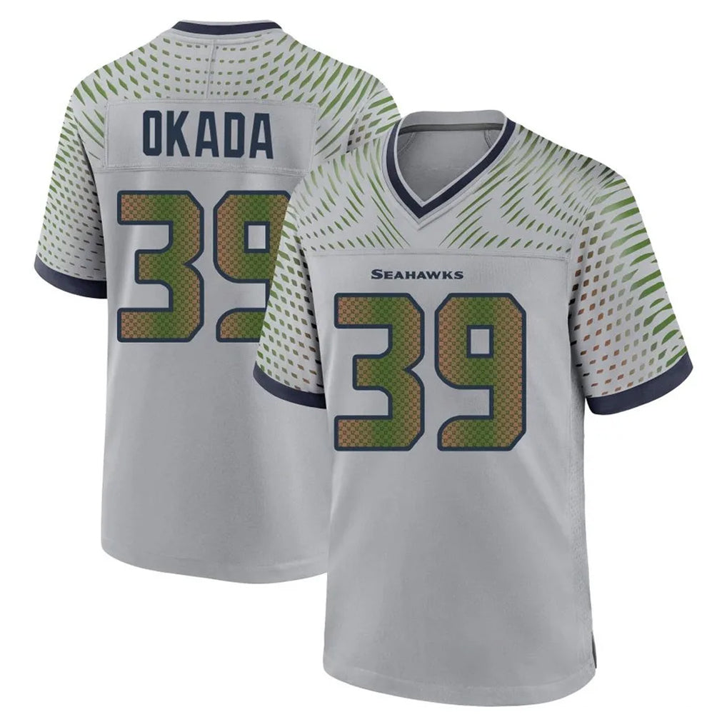 Mdoa S.Seahawks #39 Ty Okada Player Grey 2025 Rivalries Collection Home Game Stitched Jerseys