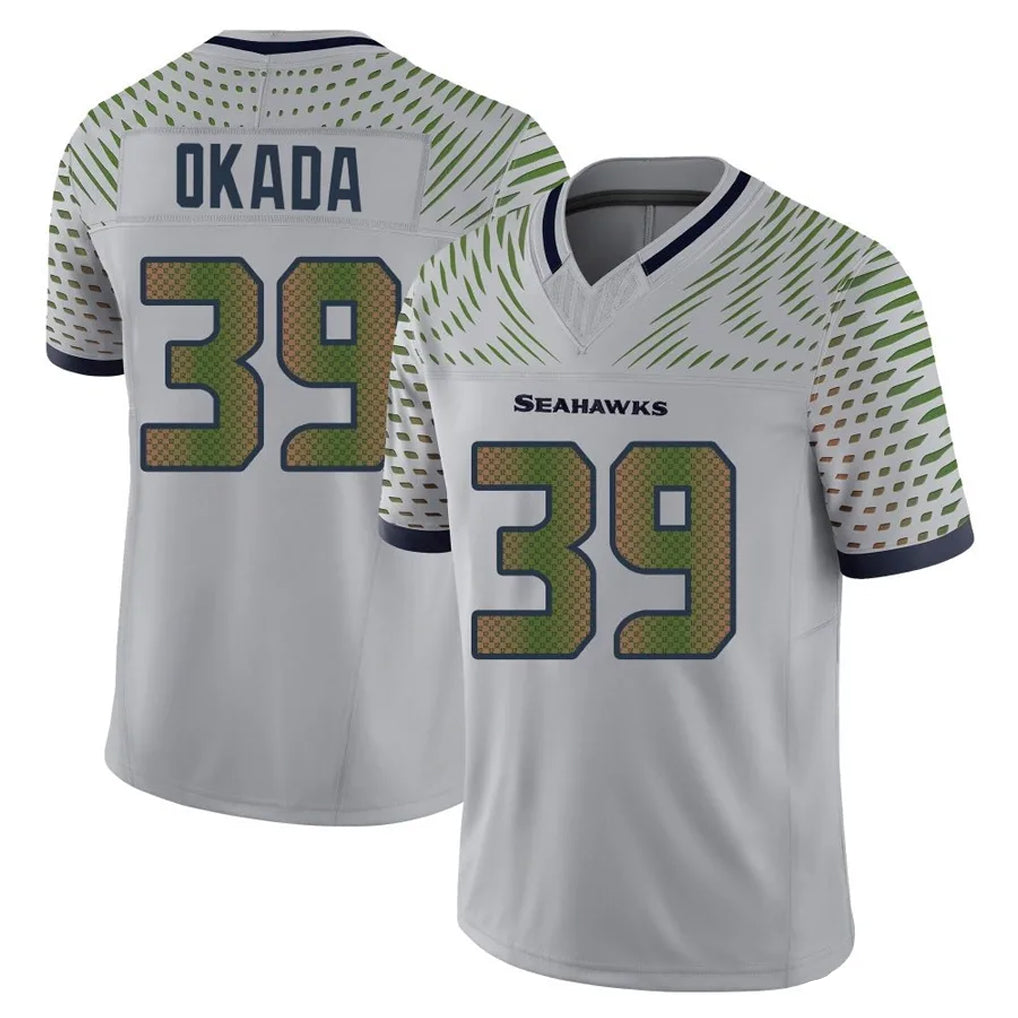 Mdoa S.Seahawks #39 Ty Okada Player Grey Limited 2025 Rivalries Collection Home Game Stitched Jerseys