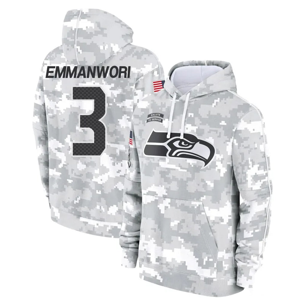 Mdoa S.Seahawks #3 Nick Emmanwori Player Arctic Camo Limited Salute to Service Pullover Hoodies Game Stitched Jerseys