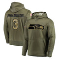 Mdoa S.Seahawks #3 Nick Emmanwori Player Olive Salute to Service Pullover Hoodie Home Game Stitched Jerseys