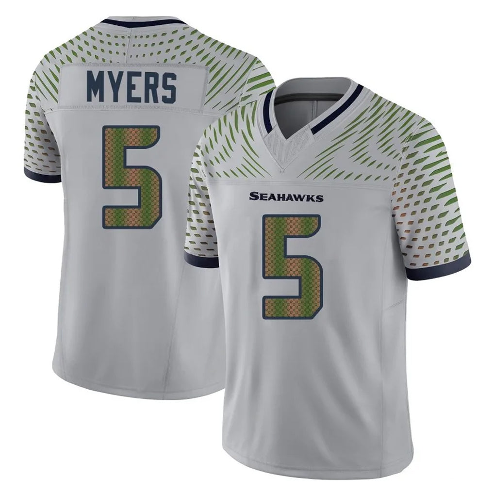 Mdoa S.Seahawks #5 Jason Myers Player Grey Limited 2025 Rivalries Collection Home Game Stitched Jerseys