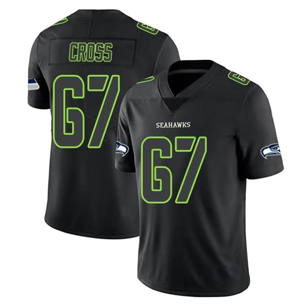 Mdoa S.Seahawks #67 Charles Cross Player Black Impact Limited Home Game Stitched Jerseys