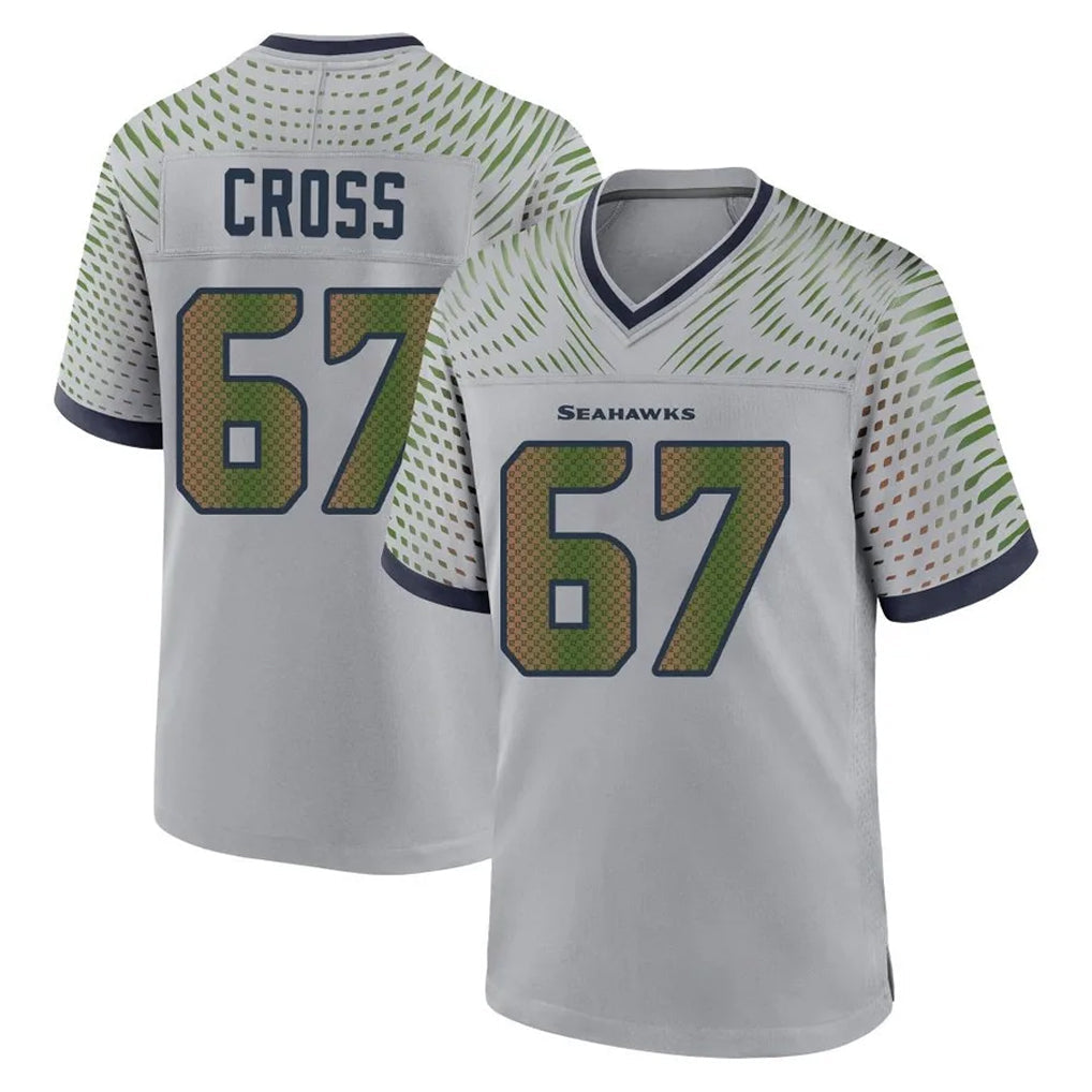 Mdoa S.Seahawks #67 Charles Cross Player Grey 2025 Rivalries Collection Home Game Stitched Jerseys