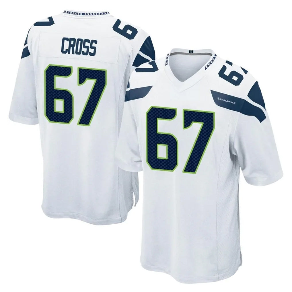 Mdoa S.Seahawks #67 Charles Cross Player White Home Game Stitched Jerseys