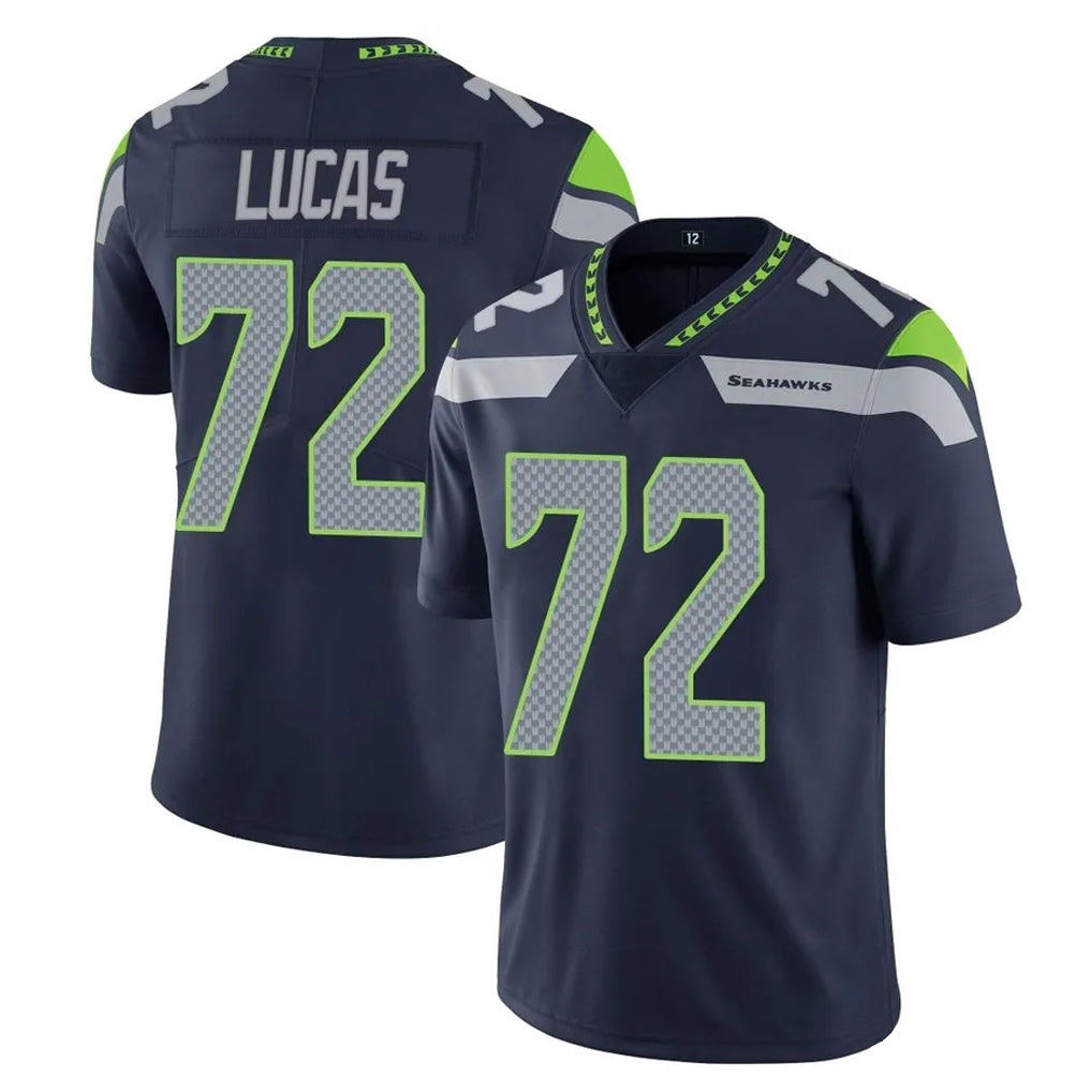 Mdoa S.Seahawks #72 Abraham Lucas Player Navy Limited Vapor Untouchable Home Game Stitched Jerseys