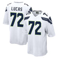Mdoa S.Seahawks #72 Abraham Lucas Player White Home Game Stitched Jerseys