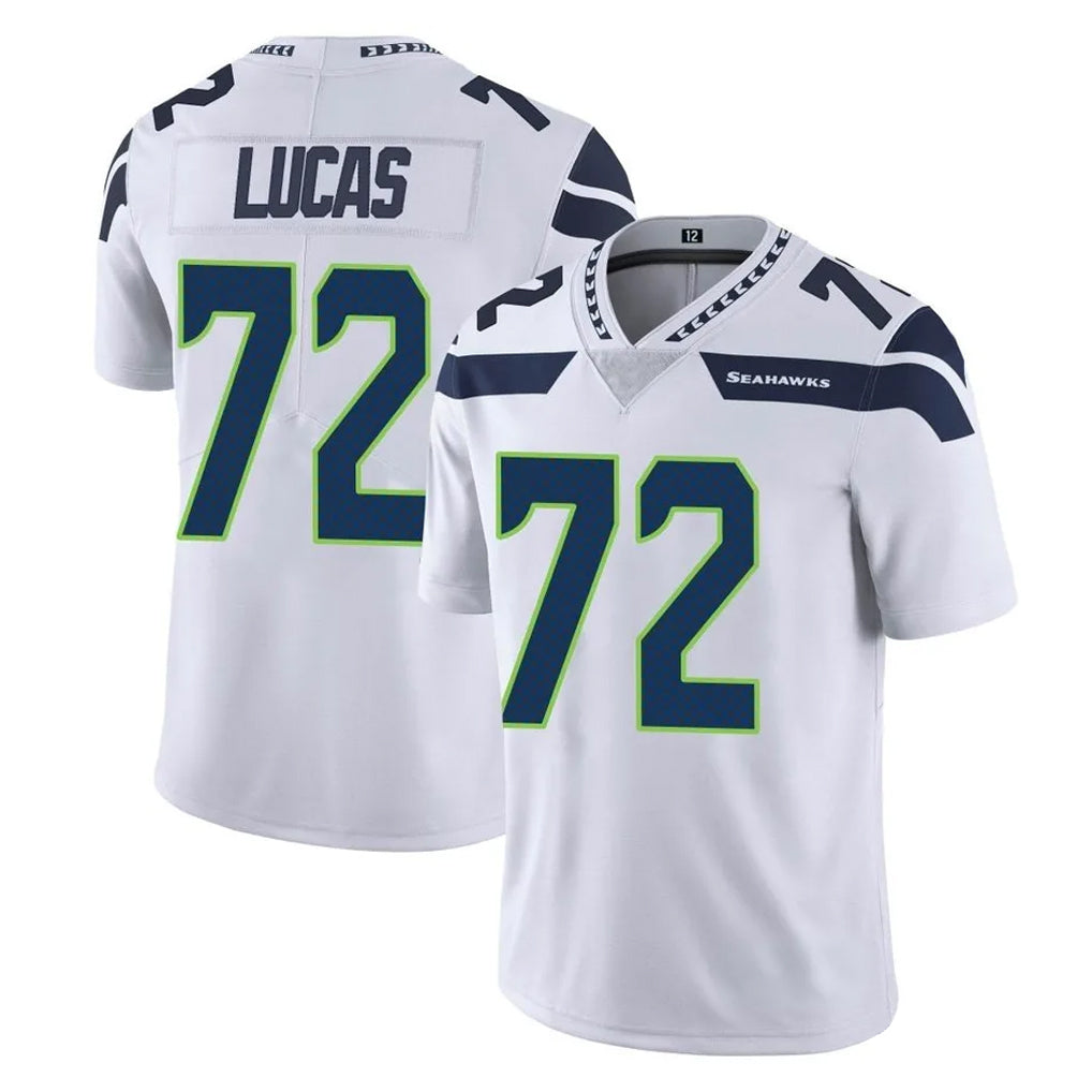 Mdoa S.Seahawks #72 Abraham Lucas Player White Limited Vapor Untouchable Home Game Stitched Jerseys