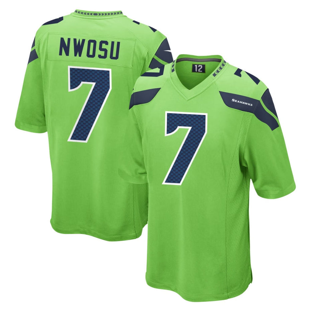 Mdoa S.Seahawks #7 Uchenna Nwosu Player Green Home Game Stitched Jerseys