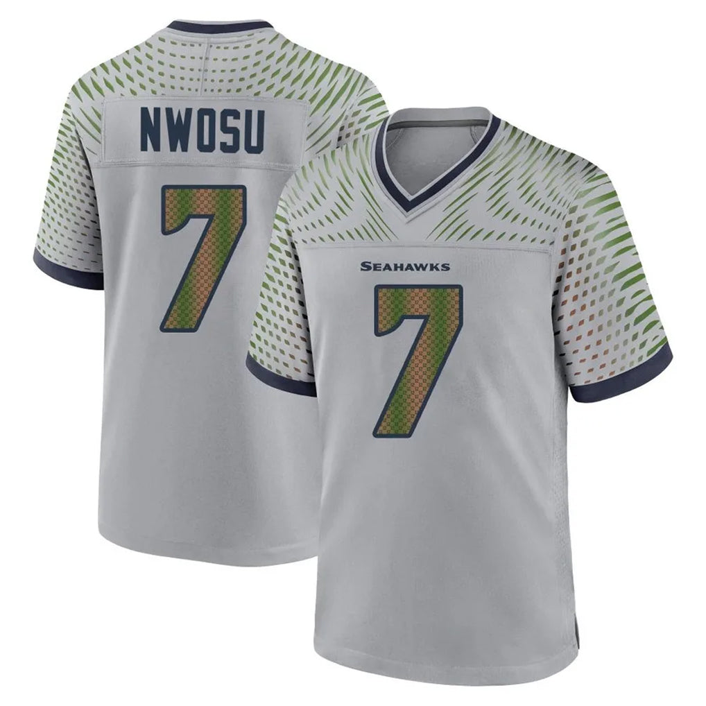 Mdoa S.Seahawks #7 Uchenna Nwosu Player Grey 2025 Rivalries Collection Home Game Stitched Jerseys