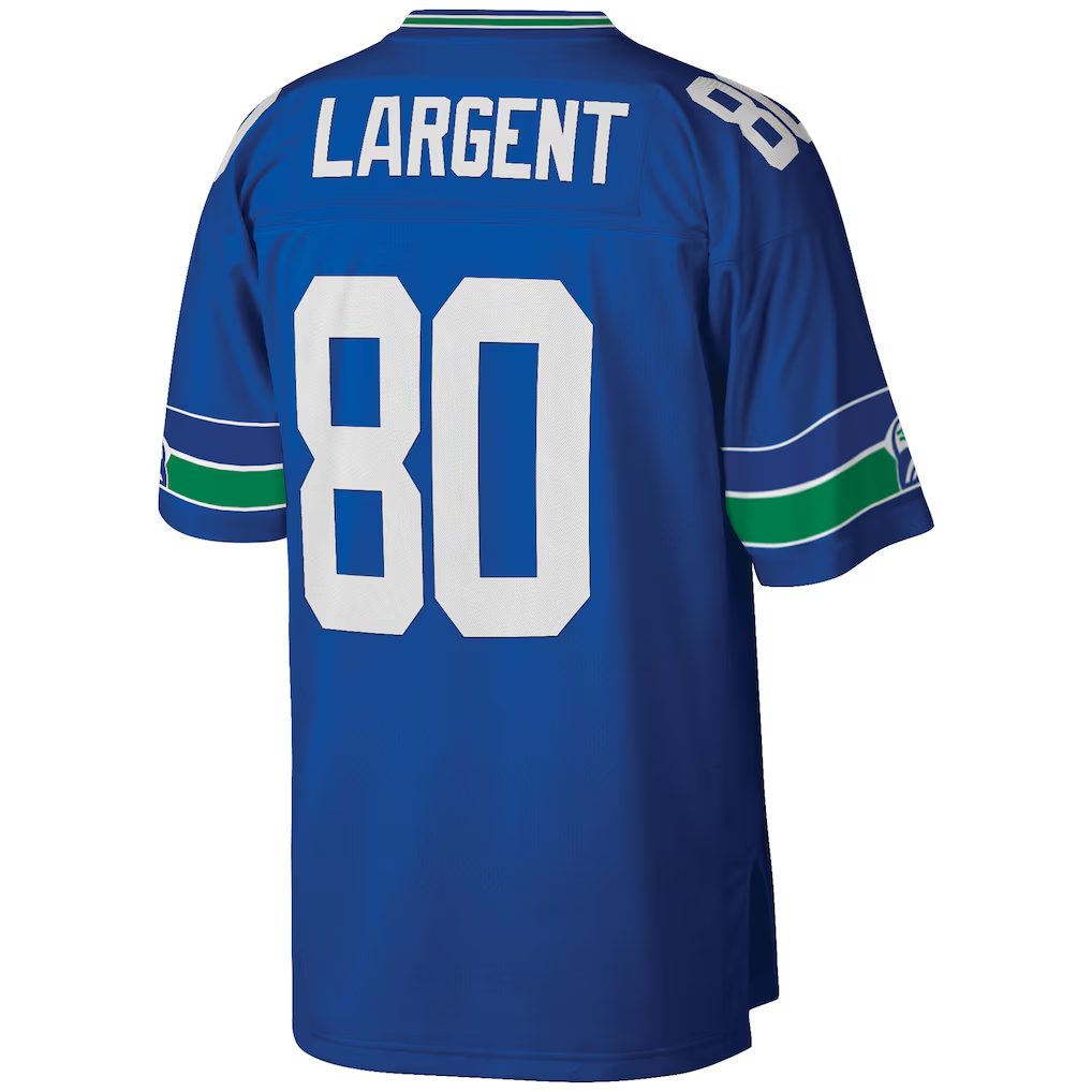 Mdoa S.Seahawks #80 Steve Largent Mitchell & Ness Royal Big & Tall 1985 Retired Player Replica Jersey