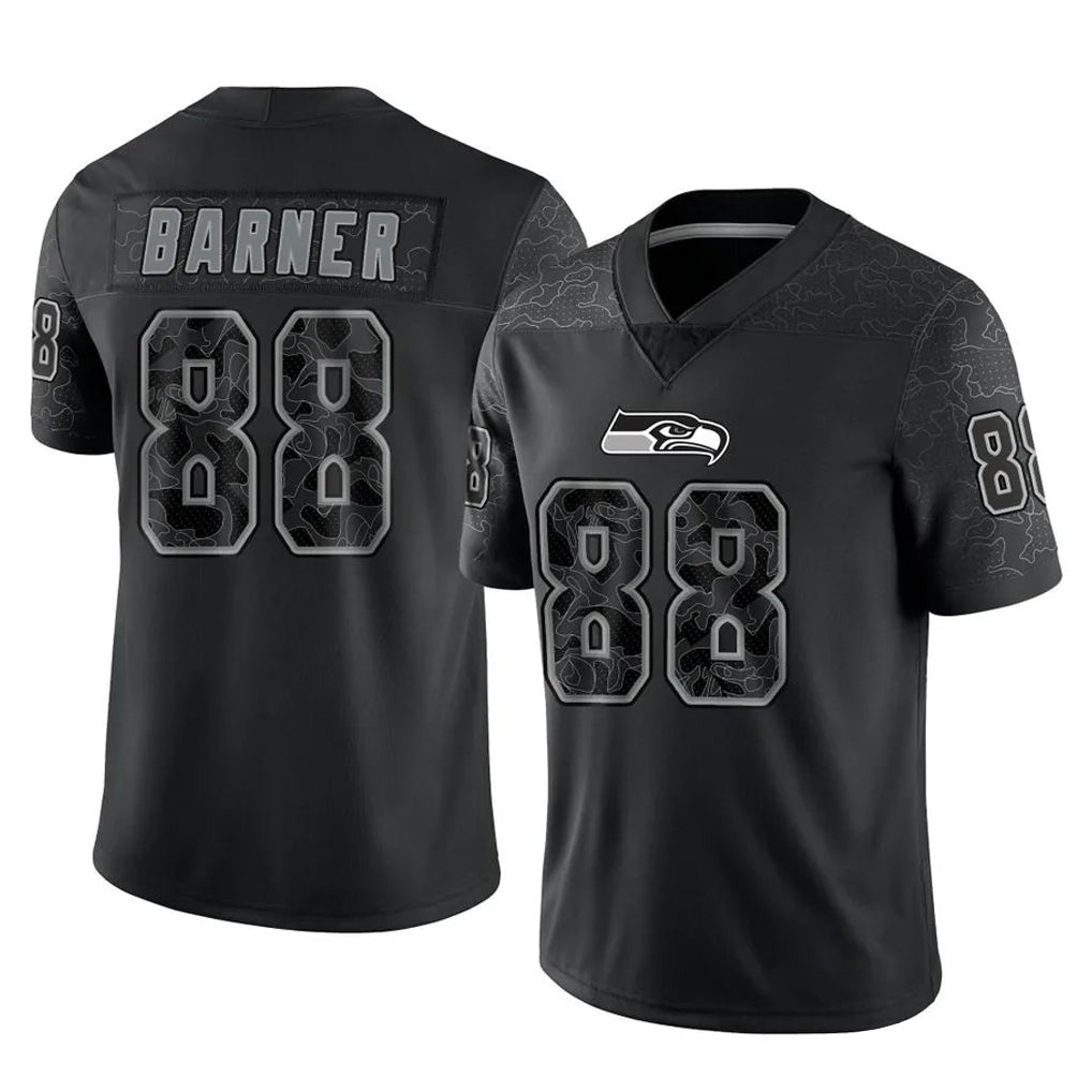 Mdoa S.Seahawks #88 AJ Barner Player Black Limited Reflective Home Game Stitched Jerseys