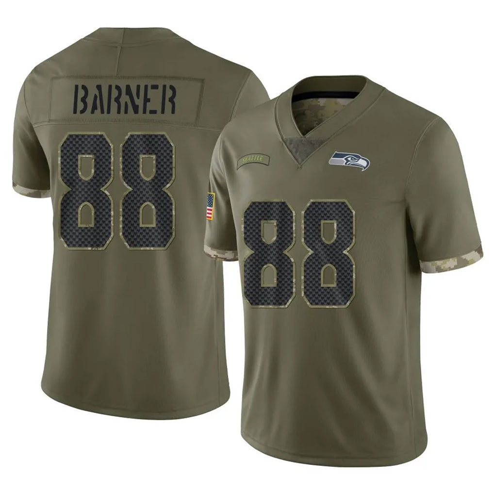 Mdoa S.Seahawks #88 AJ Barner Player Olive Limited Salute To Service Home Game Stitched Jerseys