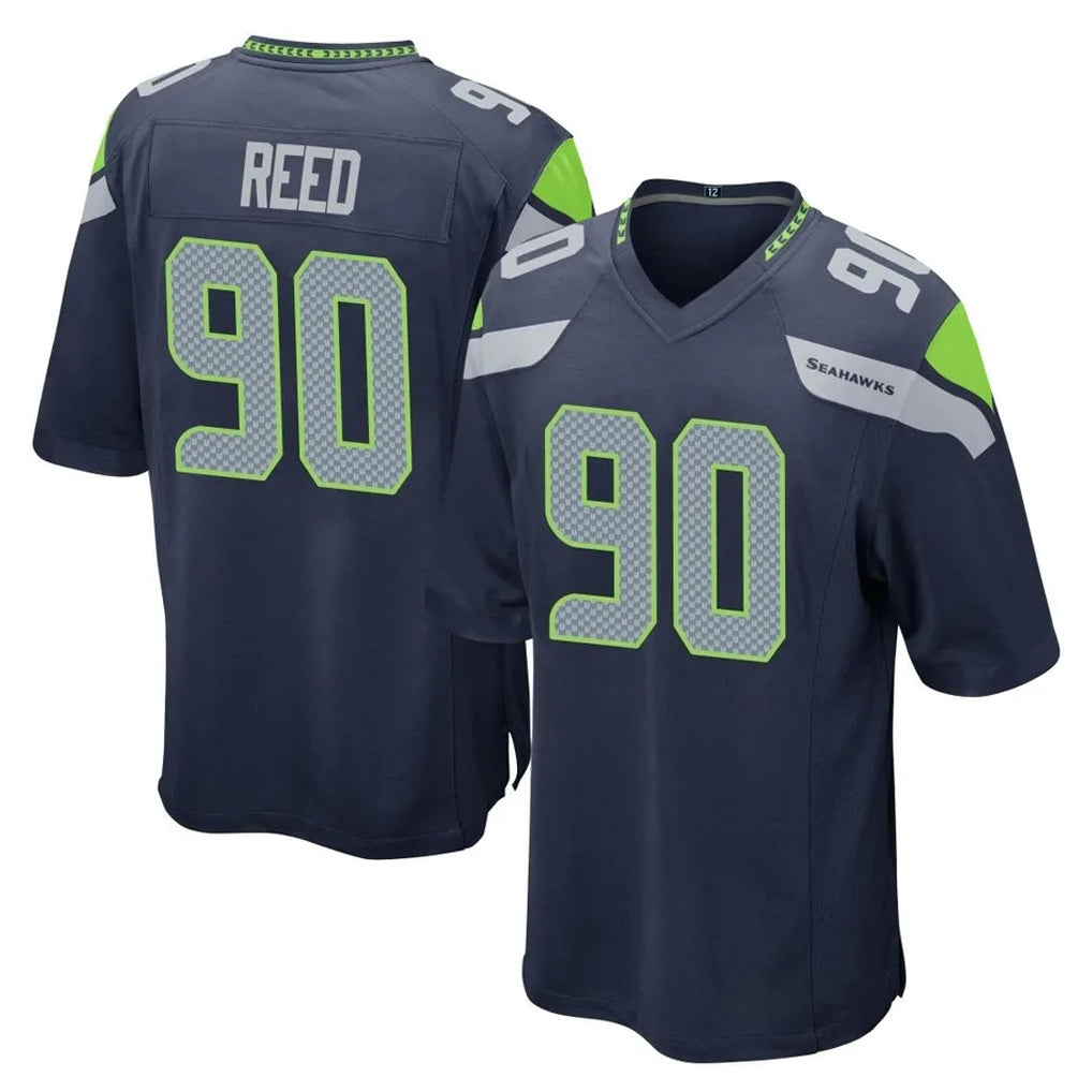 Mdoa S.Seahawks #90 Jarran Reed Player Navy Home Game Stitched Jerseys