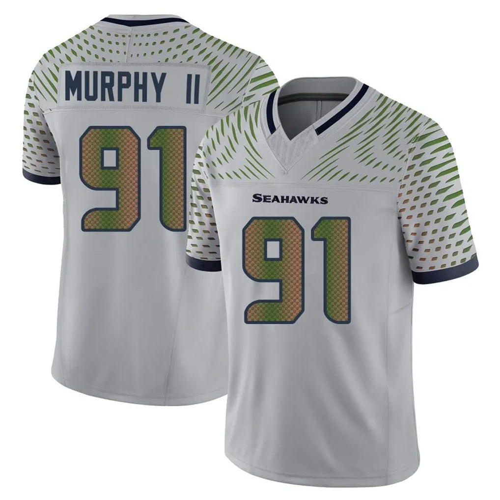 Mdoa S.Seahawks #91 Byron Murphy II Player Grey Limited 2025 Rivalries Collection Home Game Stitched Jerseys